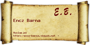 Encz Barna névjegykártya