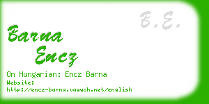 barna encz business card